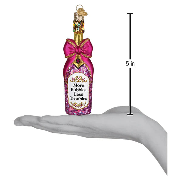 Old World Christmas Bottle With Bow Ornament