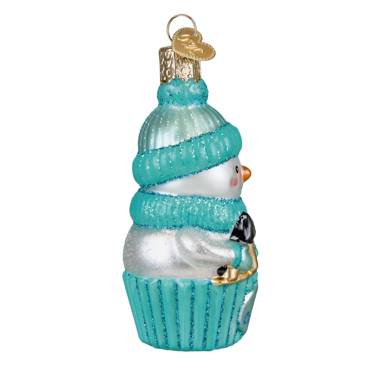 Old World Christmas Blue Snow Baby Cupcake Ornament (Baby Boy)