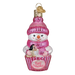 Old World Christmas Pink Snow Baby Cupcake Ornament (Baby Girl)