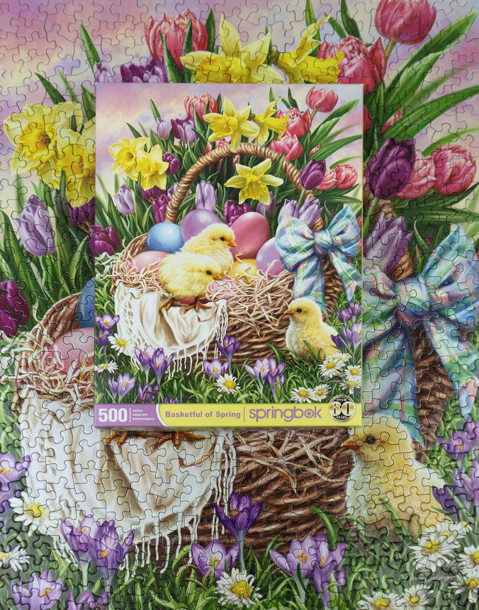 Basketful of Spring 500 Piece Puzzle