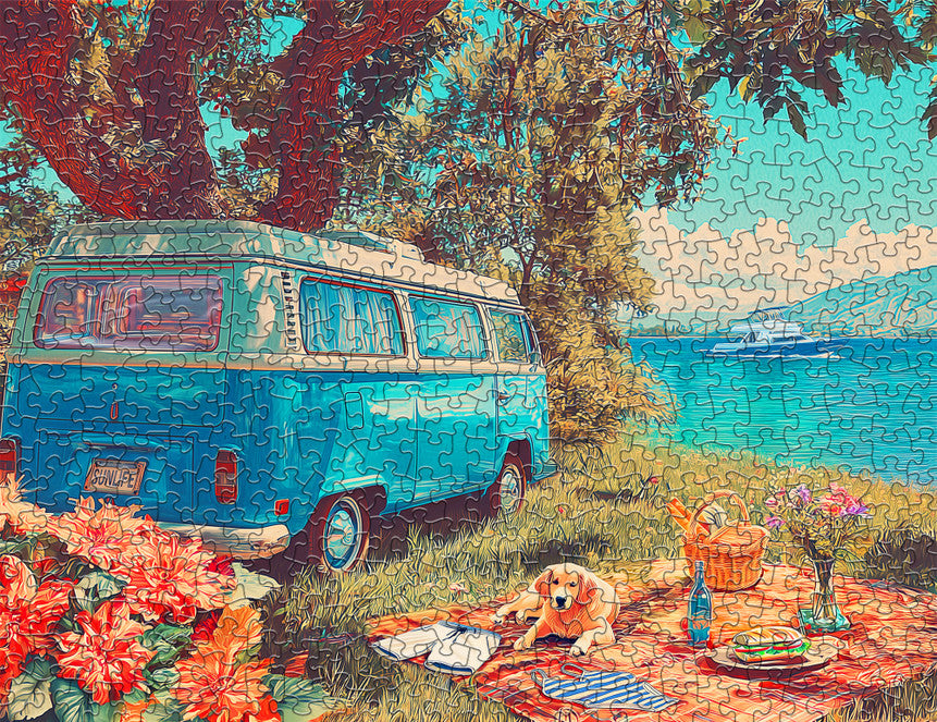 SPRGBK Lake Day Picnic 500 Piece Puzzle