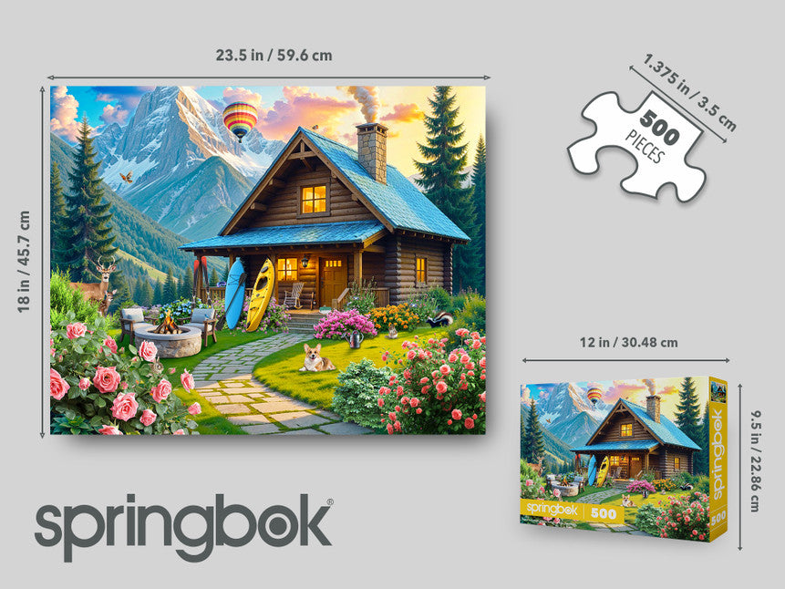 SPRGBK Mountain Cabin Retreat 500 Piece Puzzle