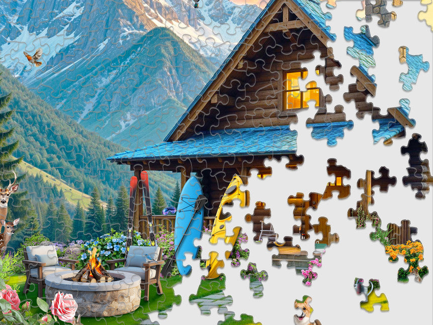 SPRGBK Mountain Cabin Retreat 500 Piece Puzzle