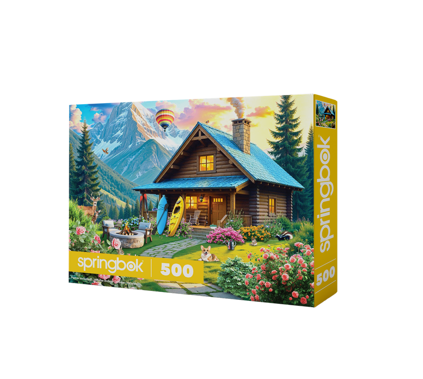 SPRGBK Mountain Cabin Retreat 500 Piece Puzzle
