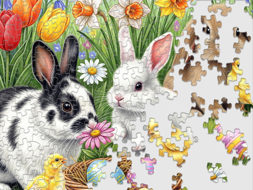 Three Easter Bunnies 500 Piece Puzzle