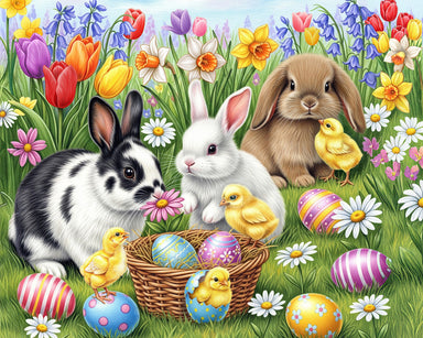 Three Easter Bunnies 500 Piece Puzzle