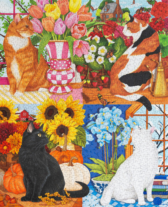 Four Seasons of Cats 1000 Piece Puzzle