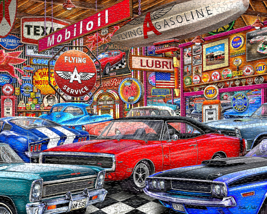 Muscle Car Museum 1000 Piece Puzzle
