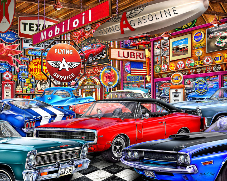 Muscle Car Museum 1000 Piece Puzzle