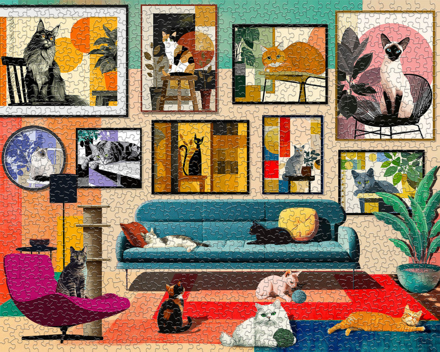 Mid-Century Cats 1000 Piece Puzzle