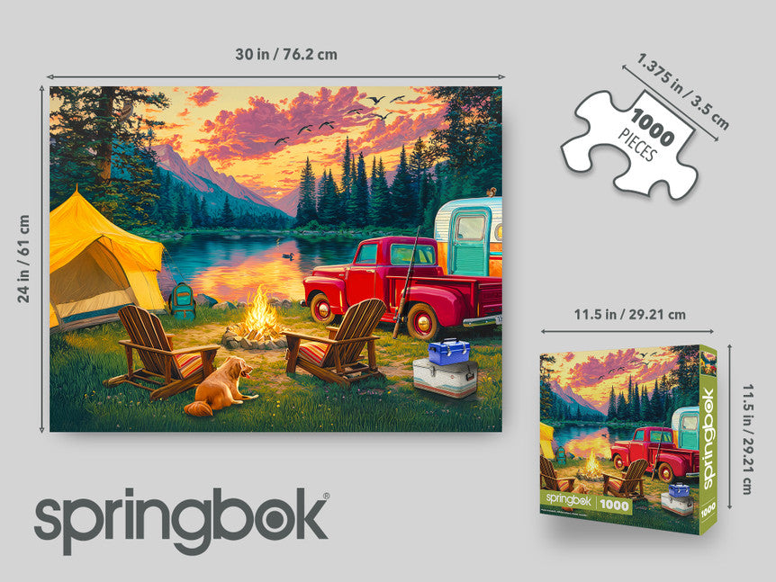 Camping at the Lake 1000 Piece Puzzle