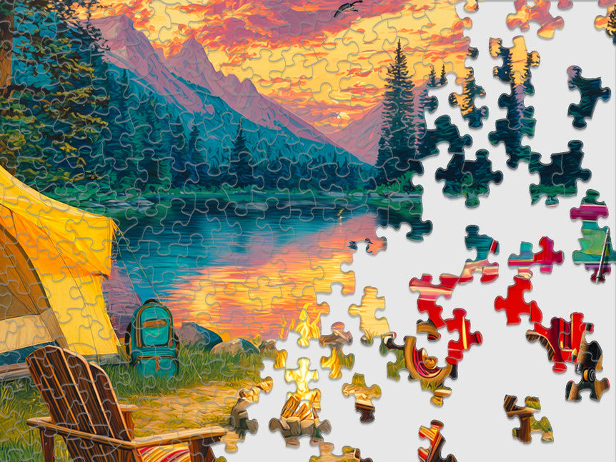 Camping at the Lake 1000 Piece Puzzle