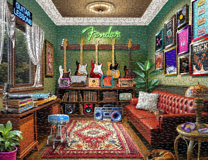 Fender Guitar Lessons 1000 Piece Puzzle