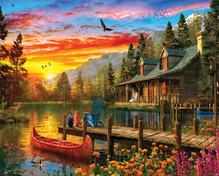 Cabin Evening Sunset 1500 Piece Puzzle