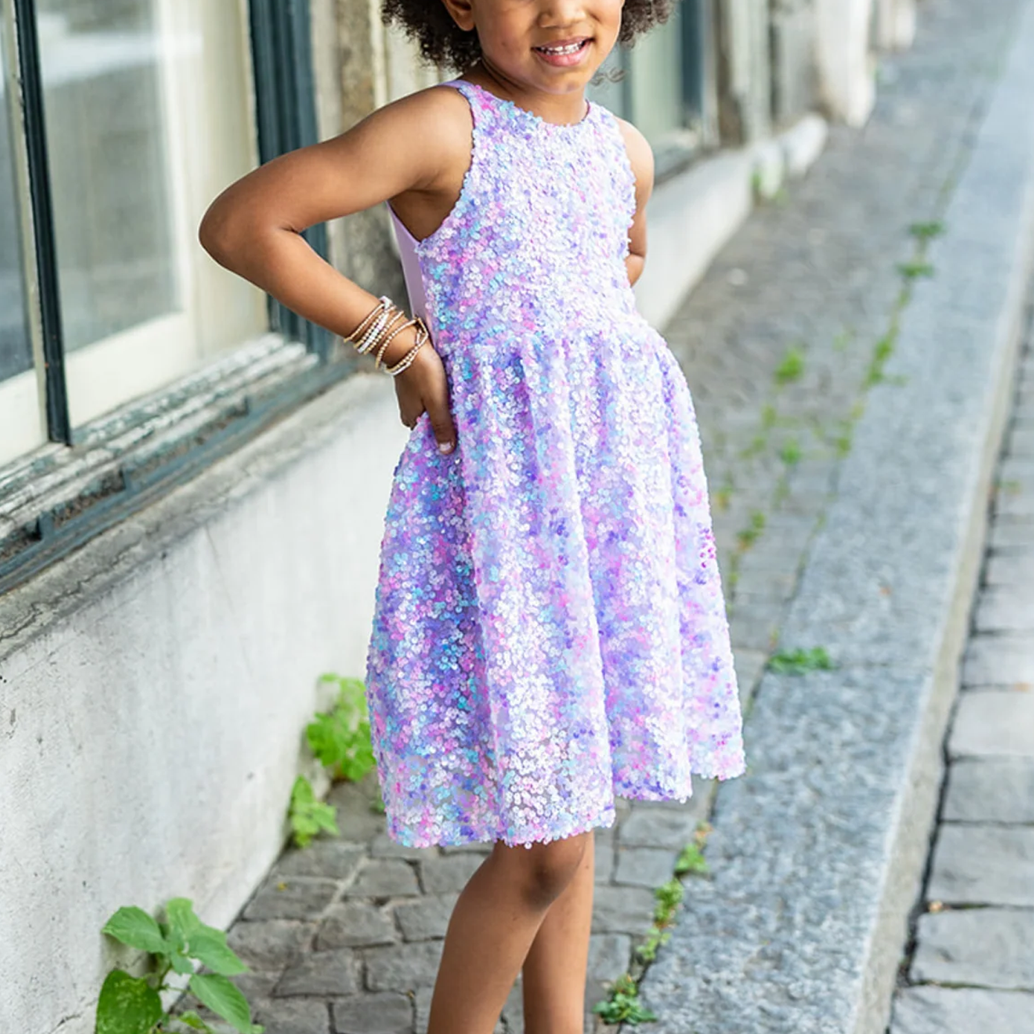 CE Purple Party Sequins Dress size 5-6
