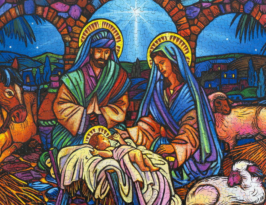 Stained Glass Nativity 500 Piece Puzzle