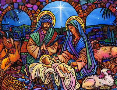 Stained Glass Nativity 500 Piece Puzzle
