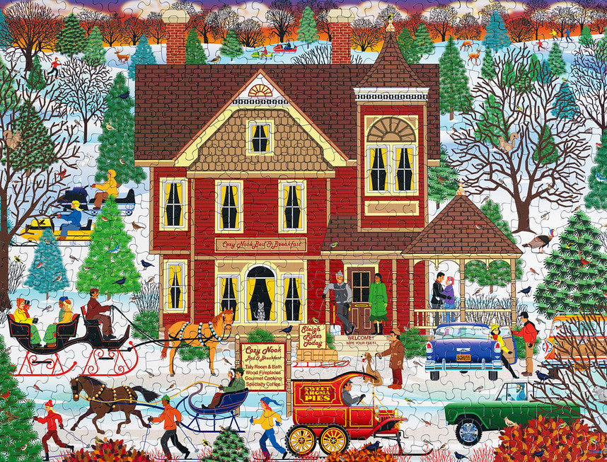 Winter Bed and Breakfast 500 Piece Puzzle