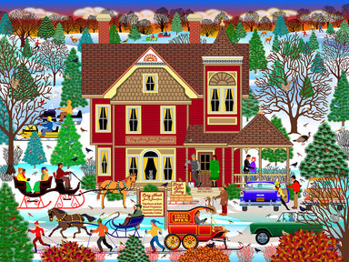 Winter Bed and Breakfast 500 Piece Puzzle