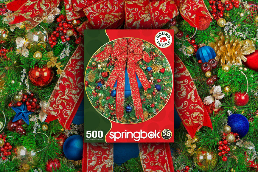 Holiday Wreath 500 Piece Round Puzzle
