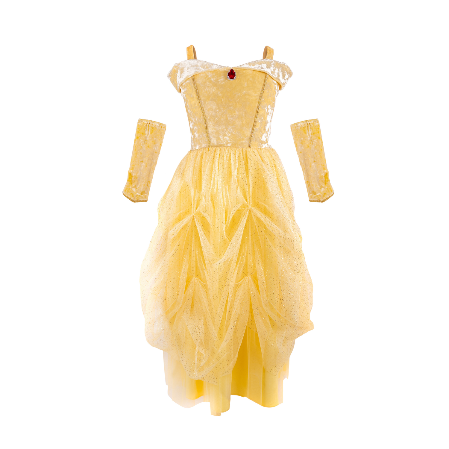 CE Velvety Soft Yellow Princess Gown with Arm Warmers - Size 5-6