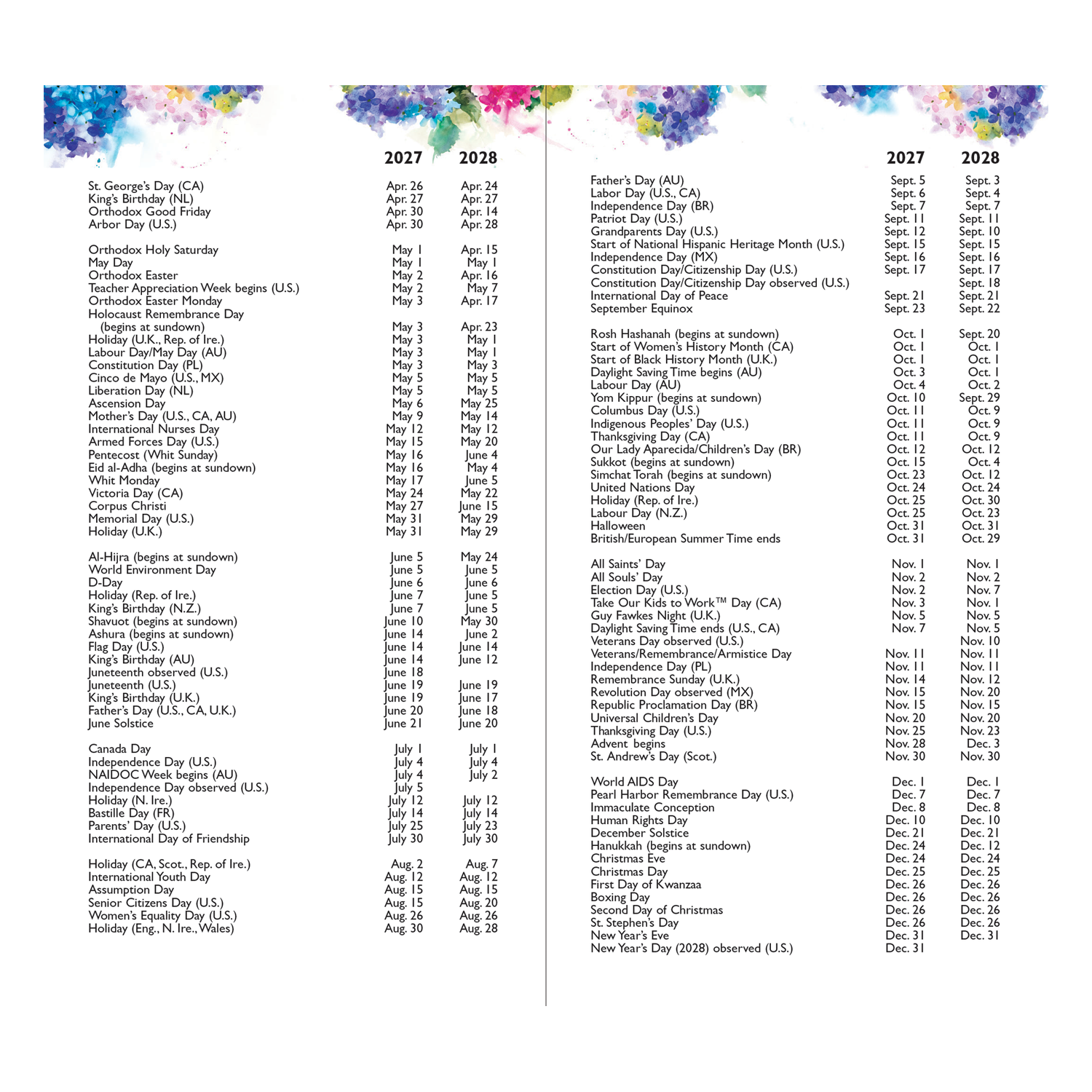 PTR 2027-28 Hydrangeas 2-Year Pocket Planner