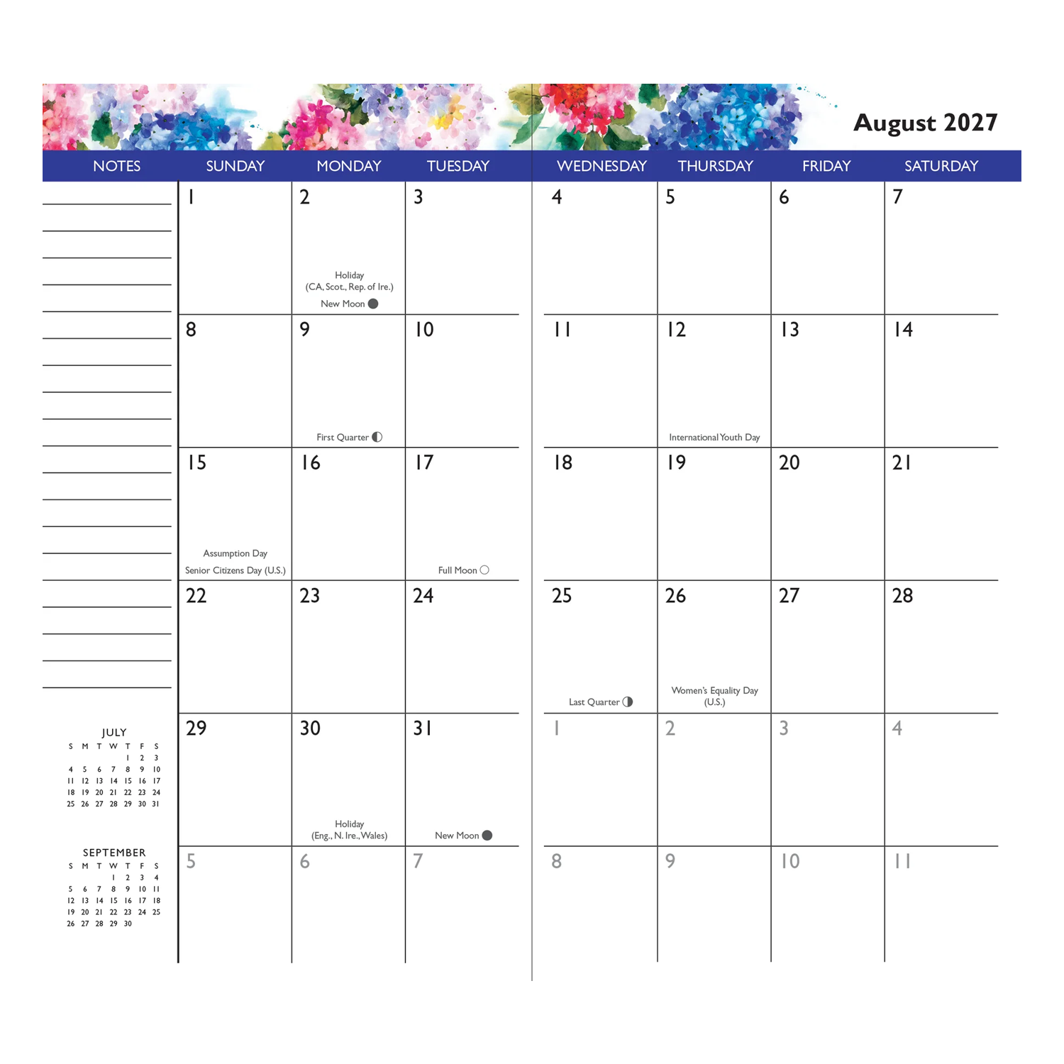 PTR 2027-28 Hydrangeas 2-Year Pocket Planner