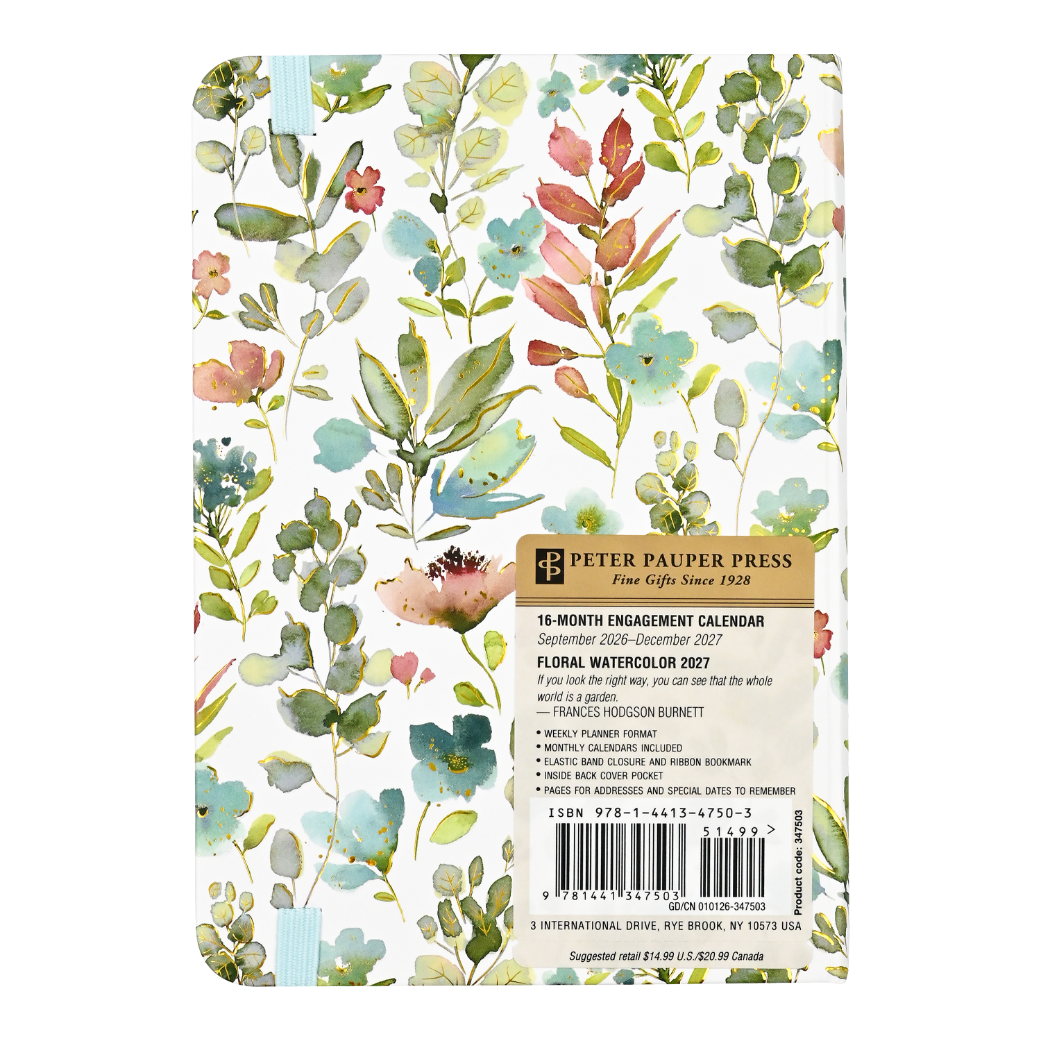 PTR 2027 Floral Watercolor Weekly Planner