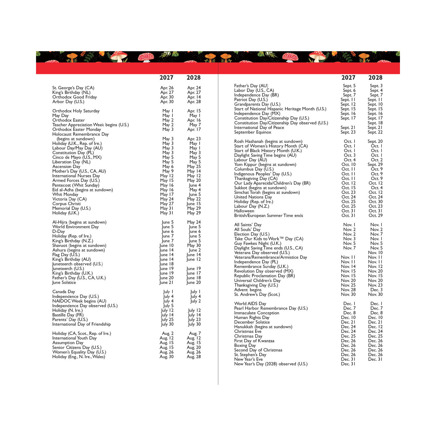 PTR 2027-28 Mushrooms 2-Year Pocket Planner