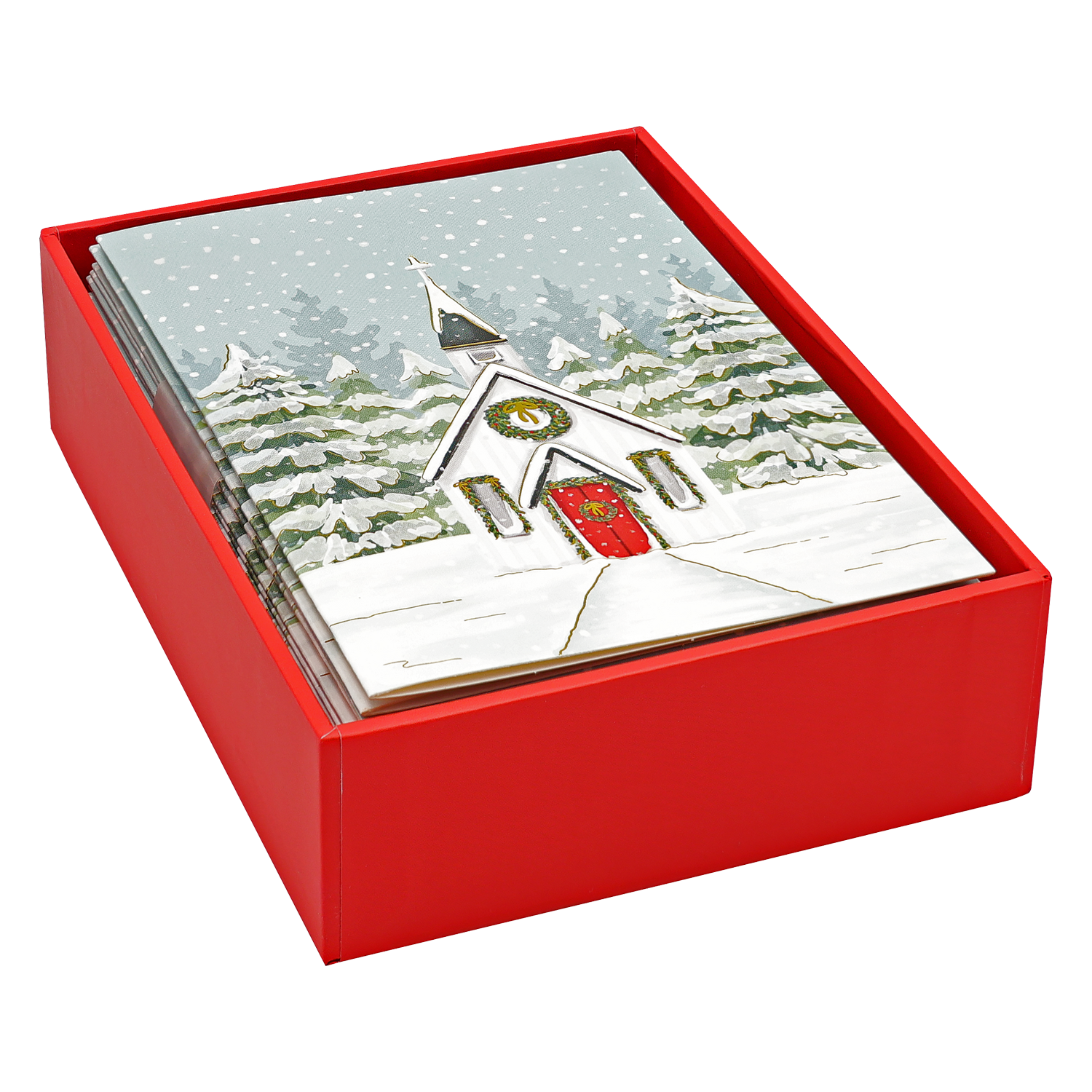 PTR Church in Snowfall Small Boxed Holiday Cards