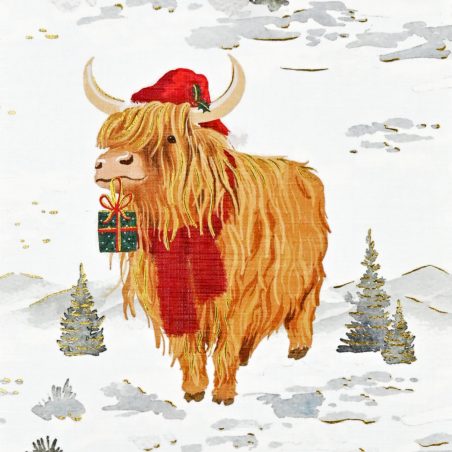 PTR Festive Highland Cow Small Boxed Holiday Cards
