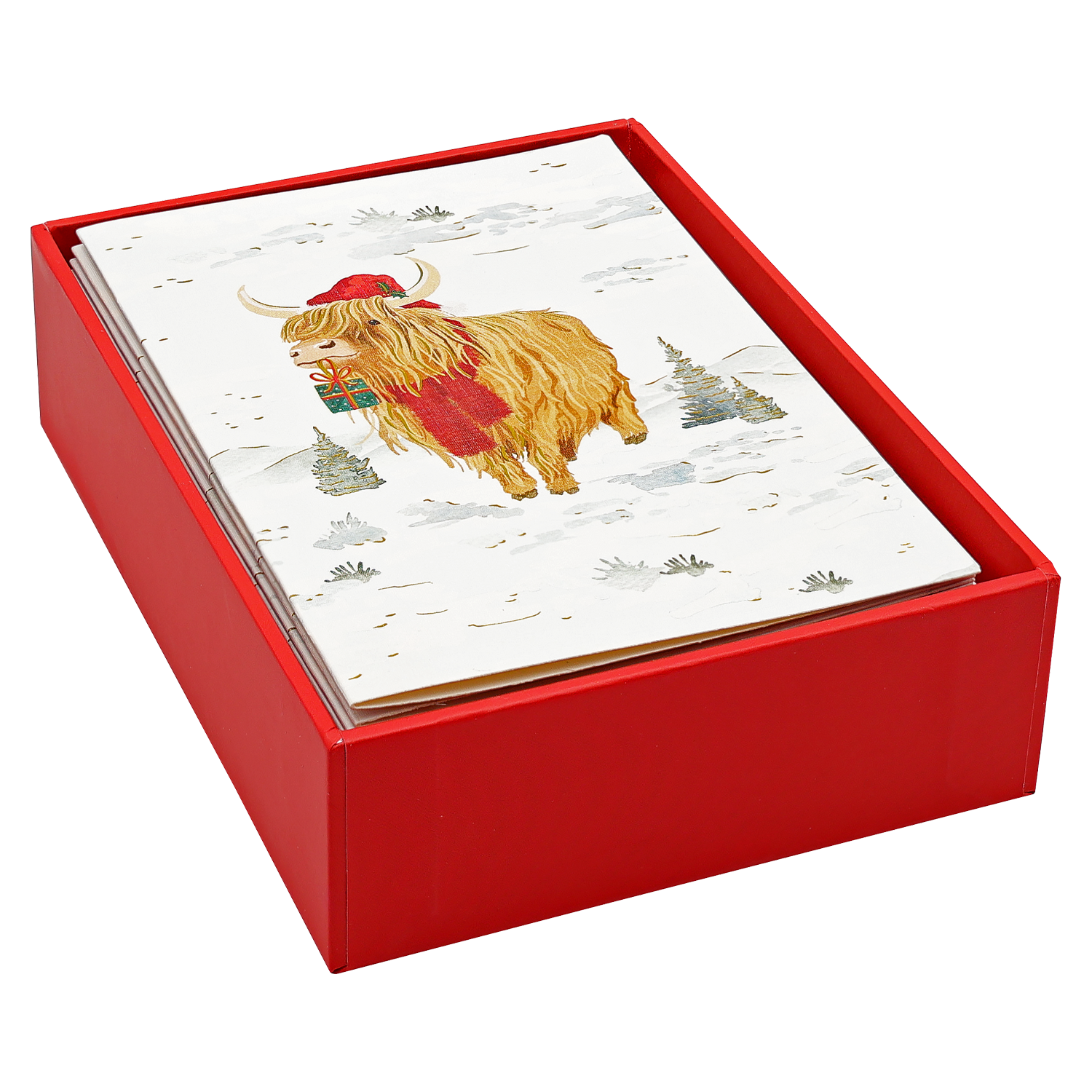 PTR Festive Highland Cow Small Boxed Holiday Cards