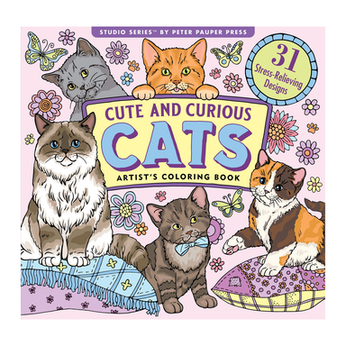 Cute and Curious Cats Coloring Book