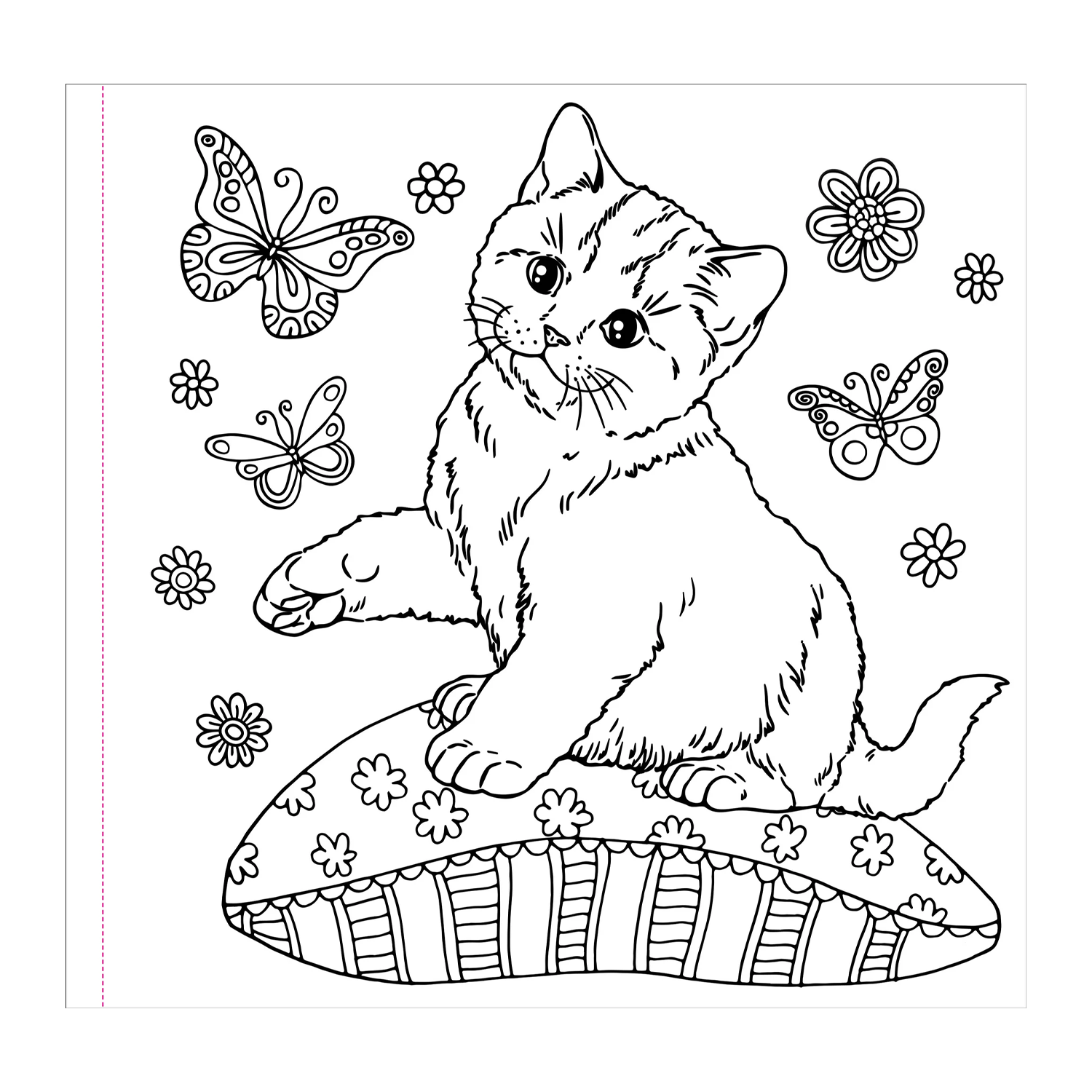 Cute and Curious Cats Coloring Book