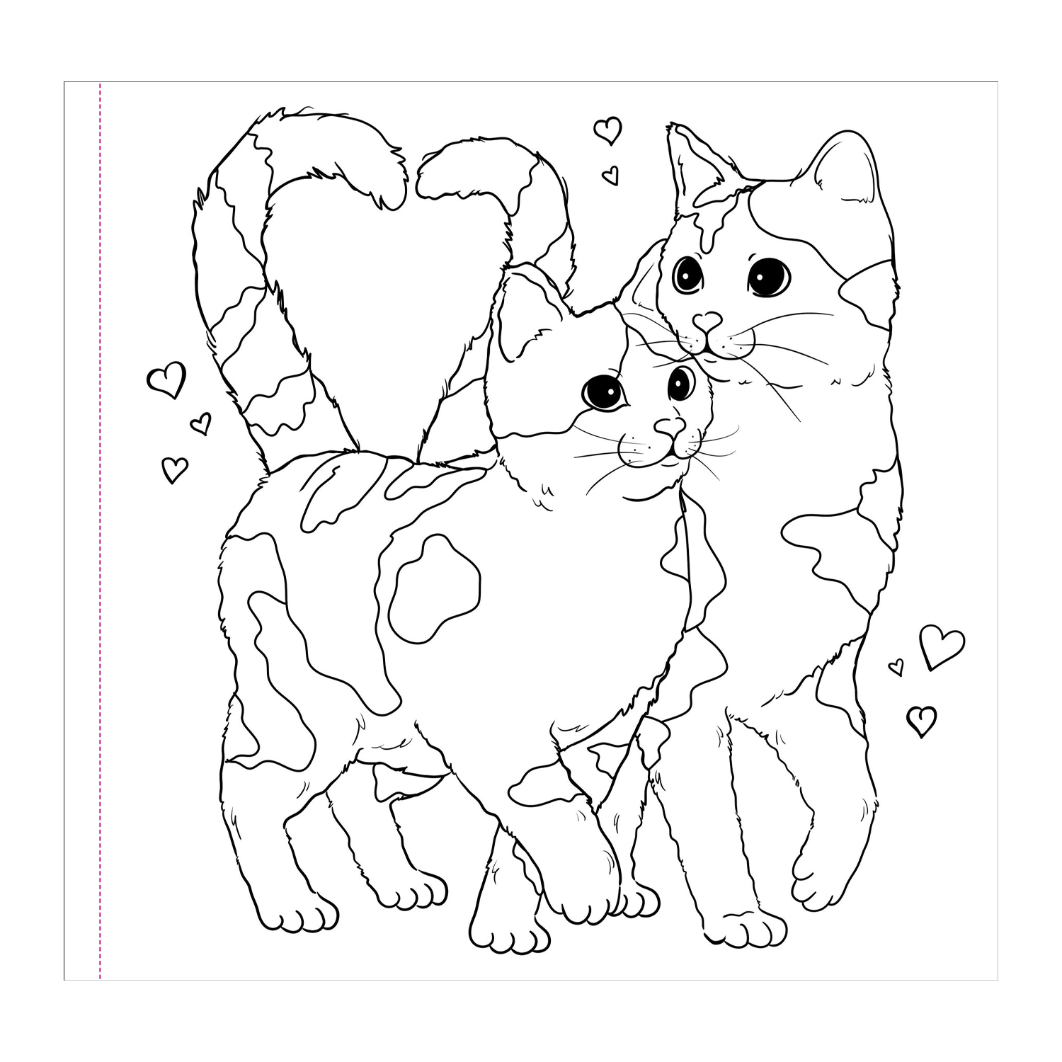 Cute and Curious Cats Coloring Book