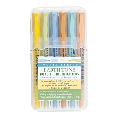 Earth Tone Dual-Tip Highlighters (Set of 6)