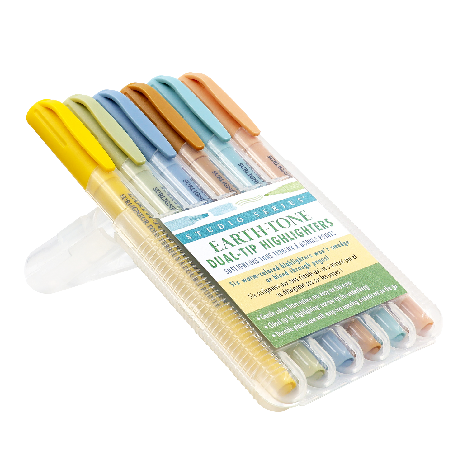 Earth Tone Dual-Tip Highlighters (Set of 6)