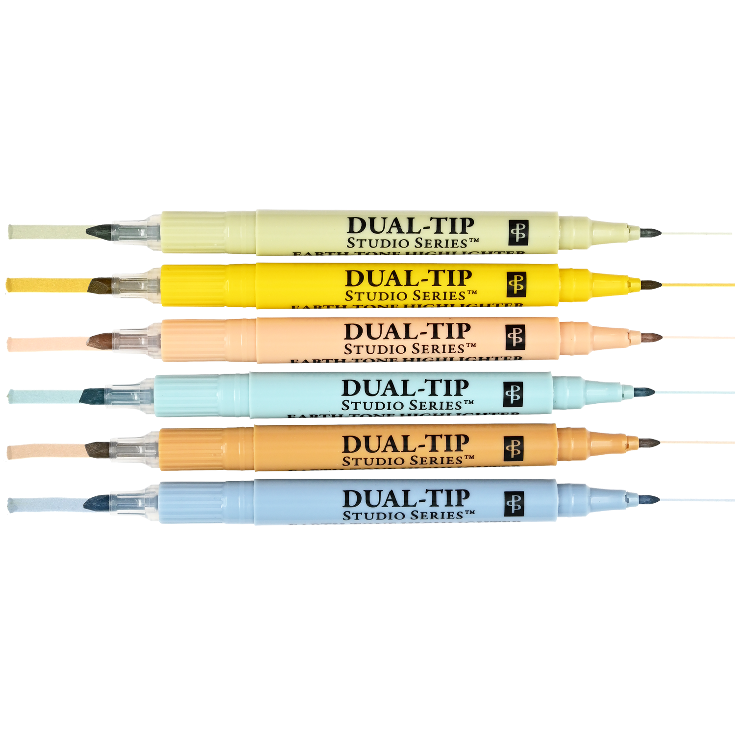 Earth Tone Dual-Tip Highlighters (Set of 6)