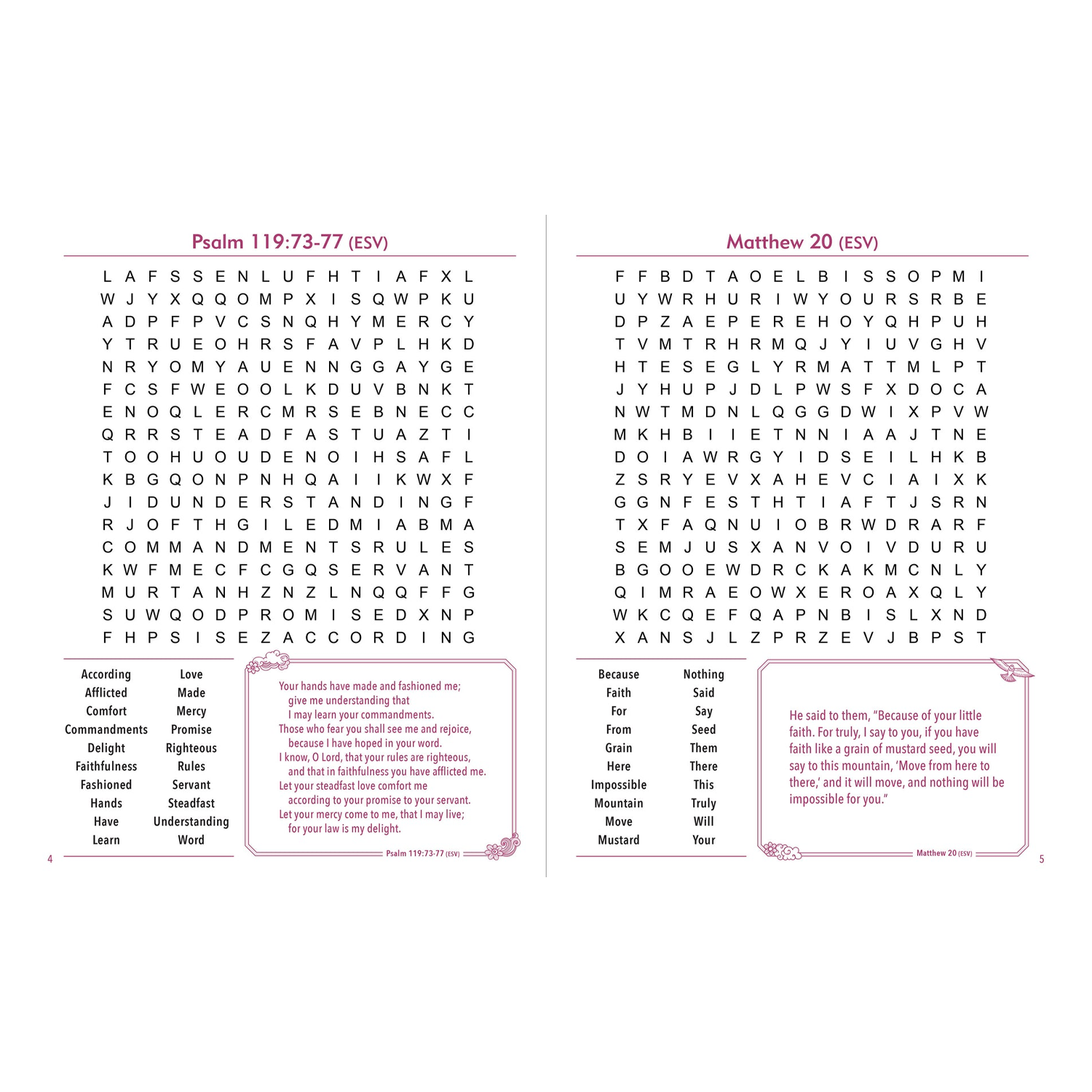 Bible Verse Large Print Word Search