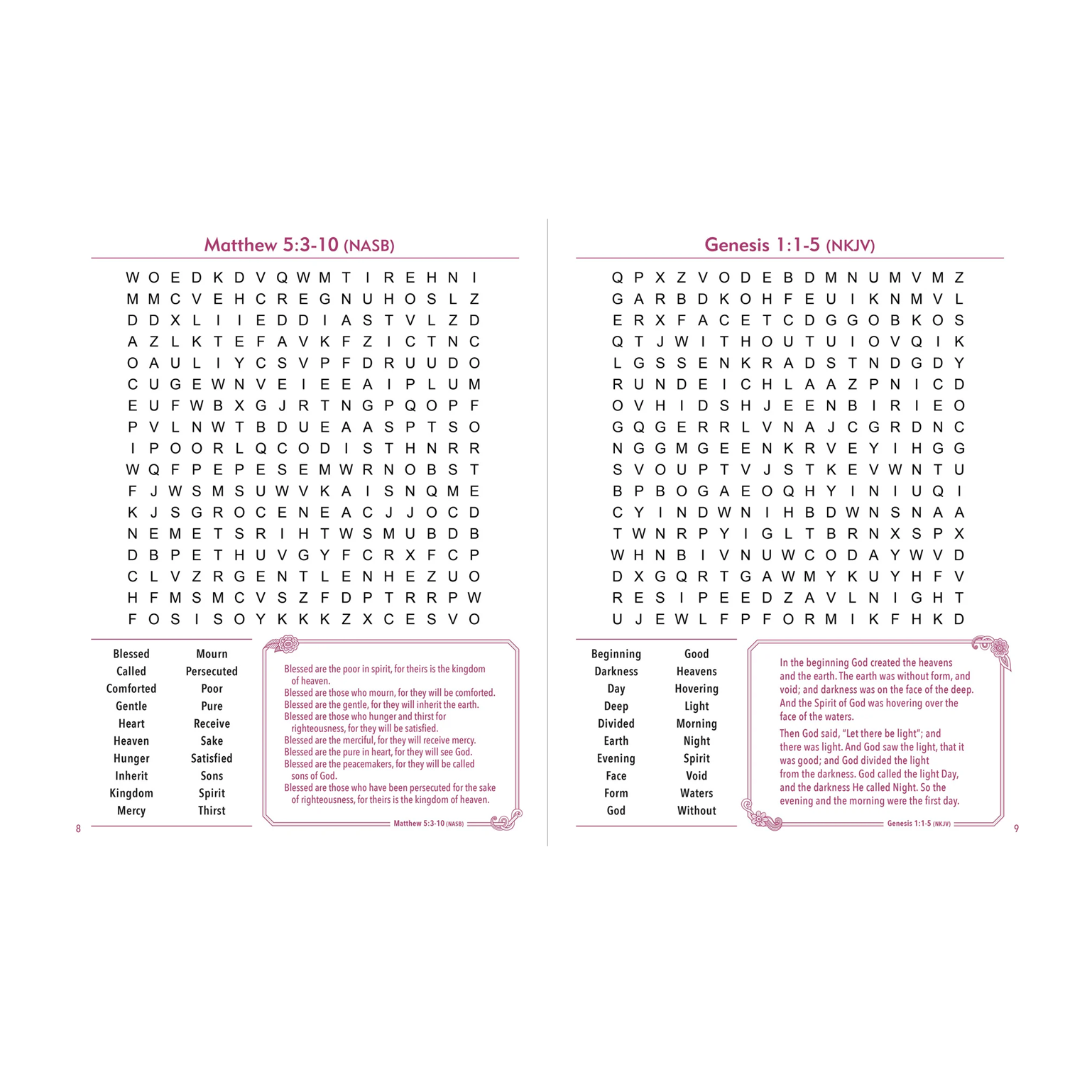 Bible Verse Large Print Word Search