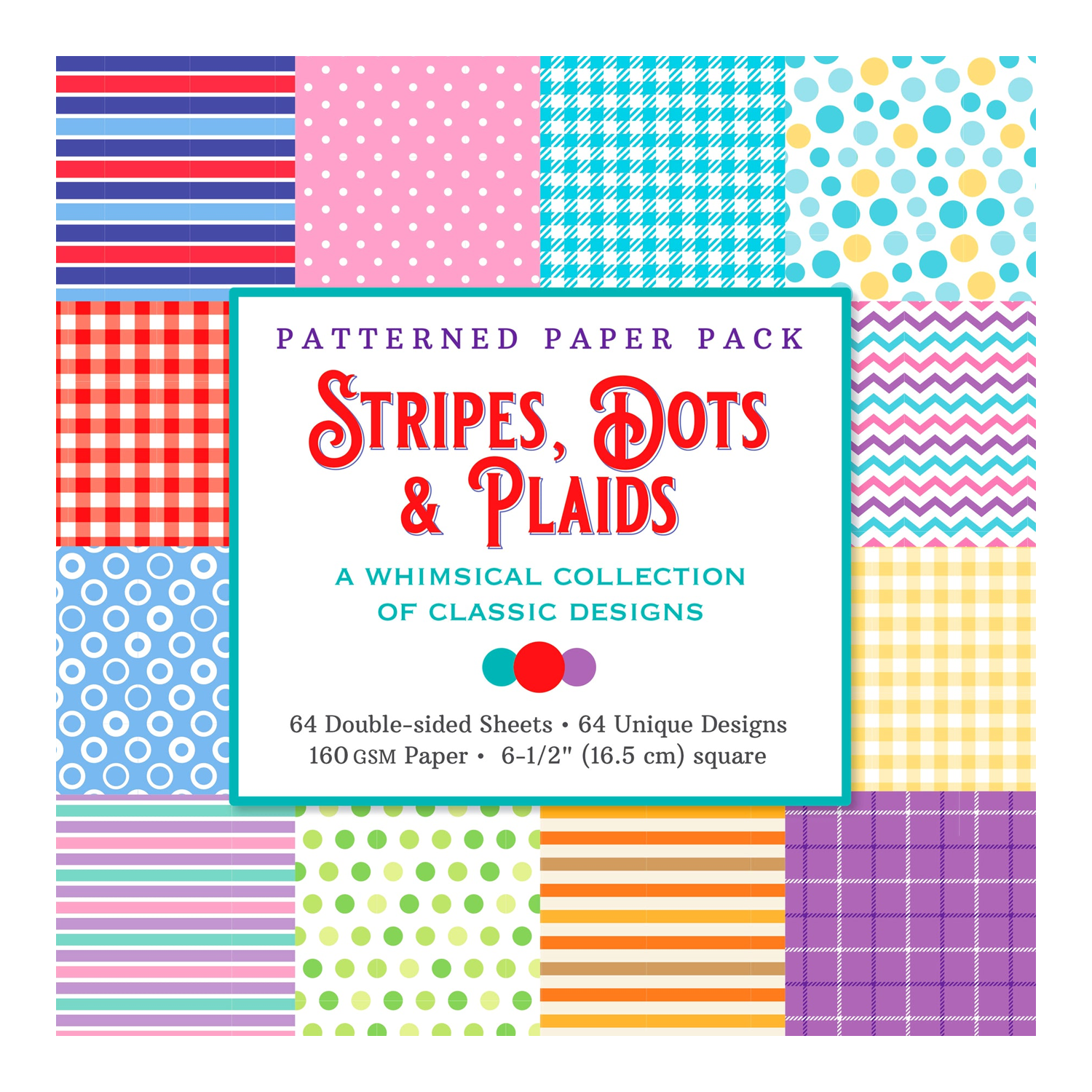 Patterned Paper Pack - Stripes, Dots, and Plaids