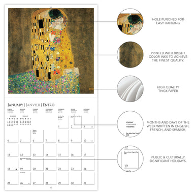 Gustav Klimt 2026 Wall Calendar