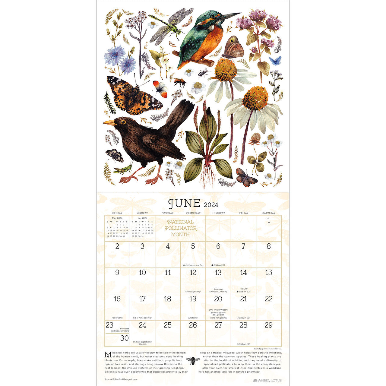 Praise For The Pollinators 2024 Wall Calendar    