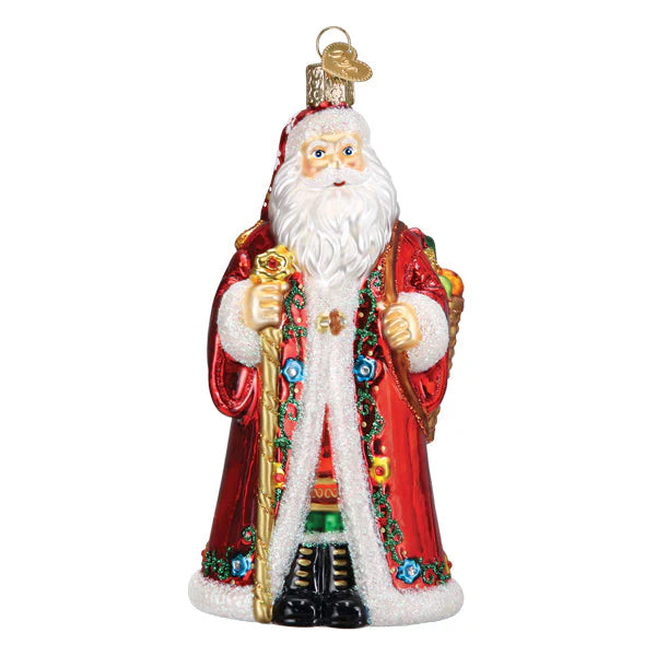 Old World Christmas Sapphire Norwegian Santa Ornament