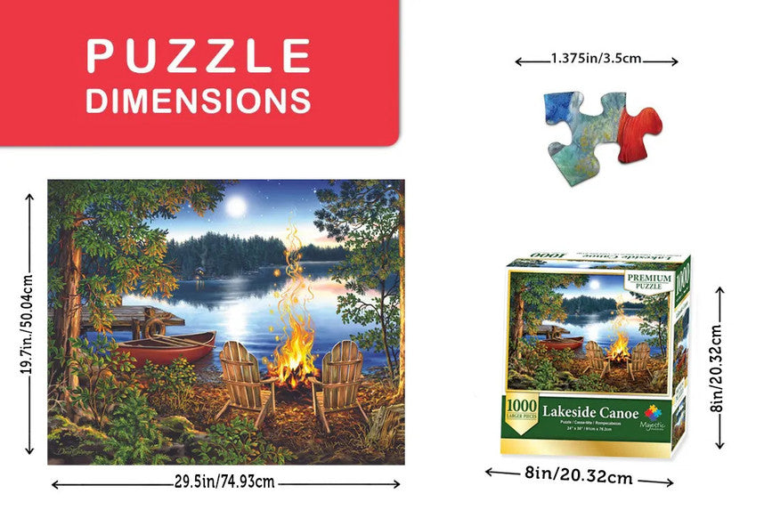 Lakeside Canoe 1000 Piece Wooden Puzzle