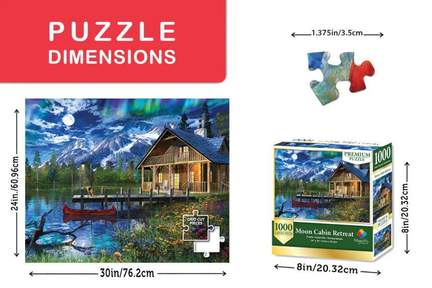 Moon Cabin Retreat 1000 Piece Wooden Puzzle