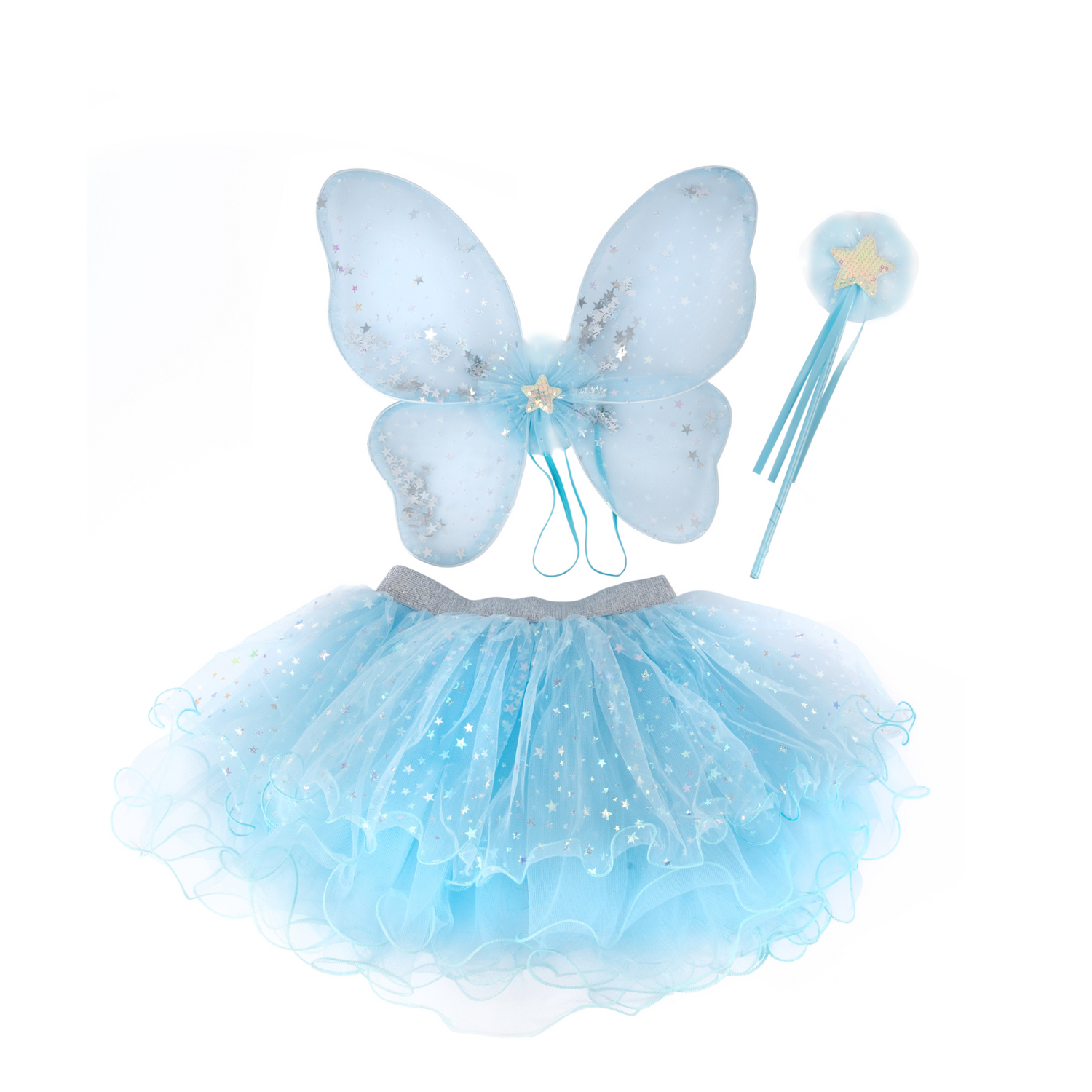 CE Iridescent Celestrial Fairy - Wings, Tutu, and Wand Set - Size 4-6