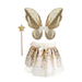 Gracious Gold Sequins Skirt, Wings and Wand - Size 4-6