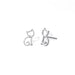 Boma Sterling Silver Post Earrings - Sitting Cat Outline    