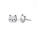 Boma Sterling Silver Post Earrings - Shiny Cat Face w/ Black Resin    